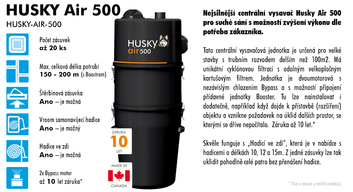 Centrální vysavač HUSKY AIR 500 - HUSKY-AIR-500 | Newag.cz